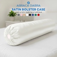 Abraca Dabra Satin Soft Silk Solid Bolster Case - 16 Colour (1 Pc)