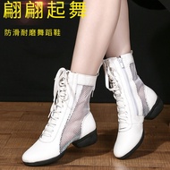 2023 Women's Ankle Boots summer mesh Square Dance Shoes Sailor Dance Shoes Dance Shoes Long Boots Dancing Shoes New Four Seasons Soft Soled Jazz Group Performance Shoes