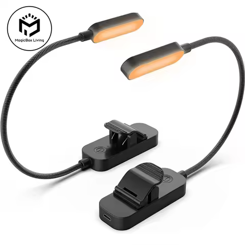 Amber Reading Lights Rechargeable Clip Light for Kids Portable Small Eye-Caring LED Read Light Small