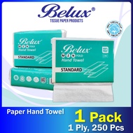 Belux M Fold Paper Hand Towel Tissue (250 Sheets x 1 Pack) | Standard | 1 Ply | 100% Pulp