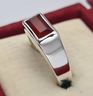 男士哈奇石戒指 天然紅棕色瑪瑙戒指 時尚哈奇石戒指設計 男士真品