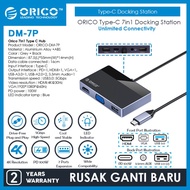 CODE B Orico 7in1 Type C Hub USB 3.0 2.0 PD 100W HDMI 4K 30Hz VGA AUX - DM-7P