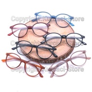 PAKET FRAME FREE LENSA MINUS - Kacamata Frame Pria Wanita Korea Guess 8284 Bulat Plastik Murah Retro