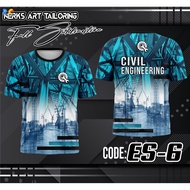 CIVIL ENGINEERING Jersey Dryfit Shirt -  Full sublimation tshirt for men Customizable name and logo