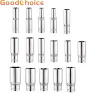 【Good】Deep Socket 3/8inch 63mm 8-24mm Deep Socket Adapter Hex Socket Silver New