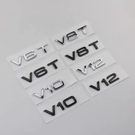 2PCS ABS 3D badge  Emblem Audi V6T V8T leaf label V10 V12 side label for A4L A5 A6L A7 Q3 Q6 Q7 car 