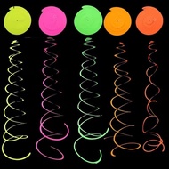 [le] 5/10/20pcs Glowing Hanging Swirl Party Decorations Colorful Fluorescent Swirl Streamers Neon Gl