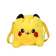 DYJKOUG Giai điệu Túi đeo chéo dây rút kuromi Pikachu Cinnamoroll Túi thông điệp nhồi bông Di động T