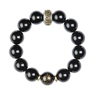 Natural Obsidian Zodiac Patronus Benming Bergamot Bracelet Men Women Six Sons Transfer Beads Amulet 