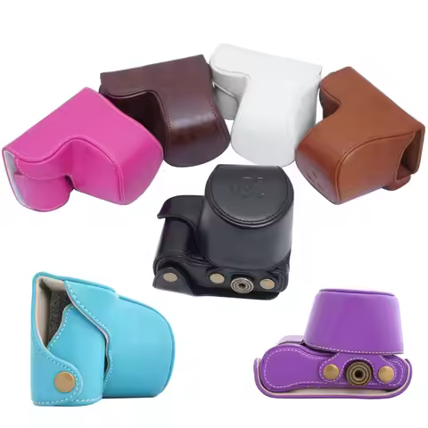 Camera Bag PU Case Cover 1/4 Screw Mount for Sony ILCE-5000 A5000 ILCE-5100 A5100 Camera (Compatible