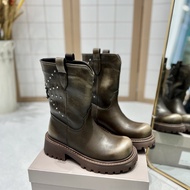 KY/16 Winter New British Style Platform Muffin Dr. Martens Boots Women's XINGX Full Diamond Ankle Boots Motorcycle Boots