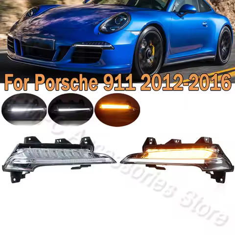 Car DRL LED Daytime Running Lamp Turn Signal Lamp Fog Light For Porsche 911 2012 2013 2014 2015 2016