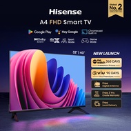 Hisense A4 Smart TV 32 inch | Google Play | Hey Google | Chromecast | DTS Virtual X | Dolby Audio | Bezelless | Bluetooth Remote | Youtube | Netflix | Disney+ | meWatch