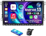 Car Radio 2Din Carplay Android Car Android 13 for VW Golf Touran Polo Caddy with 9 Inch HD IPS Touch