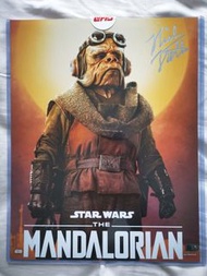 親筆簽名 Autograph Star Wars The Mandalorian Kuiil  Topps poster Hottoys TMS048