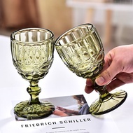 Niche Retro ins Diamond Embossed Goblet High-Value Glass Cup Champagne Glass Red Wine Glass French C