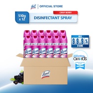 Lysol Antibacterial Disinfectant Spray Cleaner Crisp Berry 510 G Set of 12