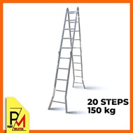 STRONGMAN 20 Steps Heavy Duty Multi Purpose Strongman Foldable ladder Tangga Lipat Tangga Serbaguna