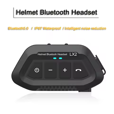 LX2 Motorcycle Bluetooth 5.0 Helmet Headset Wireless Noise Reduction Cycling Headset Waterproof Supp