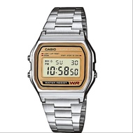 Casio Men's A158wea-9ef Classic Retro Digital Watch With Stainless Steel Bracelet