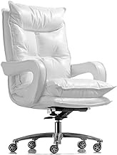 Leather Boss Chair Office Chair Business Swivel Chair Lift Executive Chair Ergonomic Computer Home Reclining Lounge Chair (Color : White) interesting