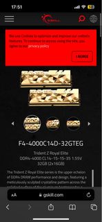 Trident Z Royal Elite DDR4-4000 CL16-19-19-39) 1.40V 32GB (2x16GB)