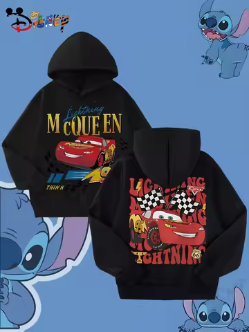 Disney Cars Lightning McQueen Hoodie Racing Design Sweatshirt Children's Hoodie Birthday Party Dress