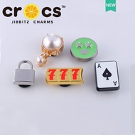⭐️1.1 Metal jibbitz Crocs charms metal Poker A Ruby New Style Crocs Shoes Flower