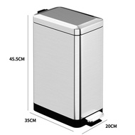 HANA 18L Stainless steel garbage cans Household Pedal Bin Trash Can Mute Stainless Steel Kitchen Tra