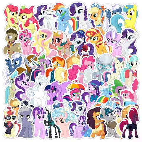 Cartoon Anime Cute My Little Ponyy Color Phone Case Water Cup Girl Hand Account Sticker