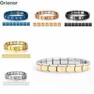 Italy Bracelets, Stainless Steel Square Italian Modules,  Stretchable Italian Charm Bracelets Gift