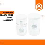 ELIANWARE PLASTIC WHITE ROUND CONTAINER BEKAS SIMPANAN MAKANAN BULAT 260ML / 550ML / 650ML FOOD CONT