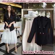 Godwin Collection - Setelan 2in1 Tutu Anetta One Set Fashion Wanita Atasan Sabrina + Rok Tutu
