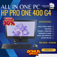 PC DEKSTOP HP AIO PRO ONE 400 G4 INTEL CORE i5-8500/RAM 8GB/PENYIMPANAN COMBO 1TB+128GB SSD/LAYAR 20"/WINDOWS 10