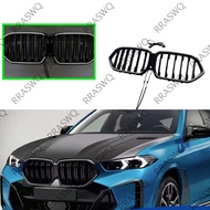 1PCS Car Glossy Black LED white light Front bumper Front Kidney Grill Grille for BMW X6 G06 M60i LCI