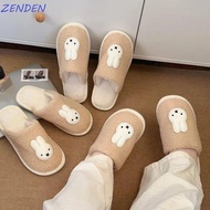 ZENDEN​ Winter Rabbit Plush Slippers, Fluffy Cartoon Warm Fur Slippers, Kawaii Bunny Rabbit Anti Sli