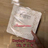 Doyleys Paper Square Square Lace Paper/ Size 8"x8" (+/ - 20x20cm)