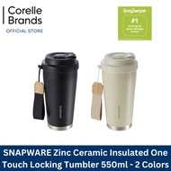 SNAPWARE Zinc Ceramic Insulated One Touch Locking Tumbler Bottle 550ml - 2 Colors - SN-BZL550LBK/SG 