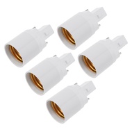 5pcs 2Pin Conductive G24 to E26 / E27 Socket Adapter Gx24d Lamp Base Adapter G24d to Medium Edison L