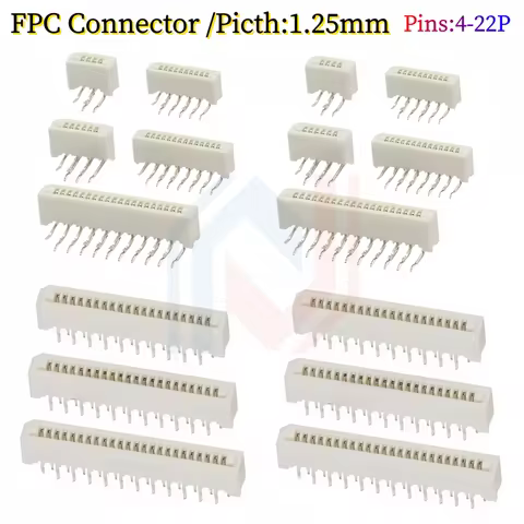 10Pcs 1.25mm FPC/FFC Connector LCD Flexible Flat Cable Socket Double Row 4/5/6/7/8/9/10/11/12/14/16/