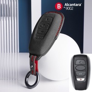 Alcantara Car Remote Key Case Cover Shell Fob For Subaru BRZ Legacy SIT Forester Crosstrek Car Styli