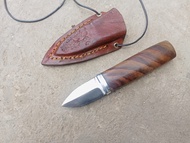 ETNIC012 Pisau Seset Model Dagger Belati Mini Baja HSS Tajam 2 sisi Gagang Kayu Sonokeling