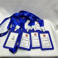 ID Card Holder + Lanyard biru | Name School EmployeeTAG, Office Event – Committee Name Card Holder