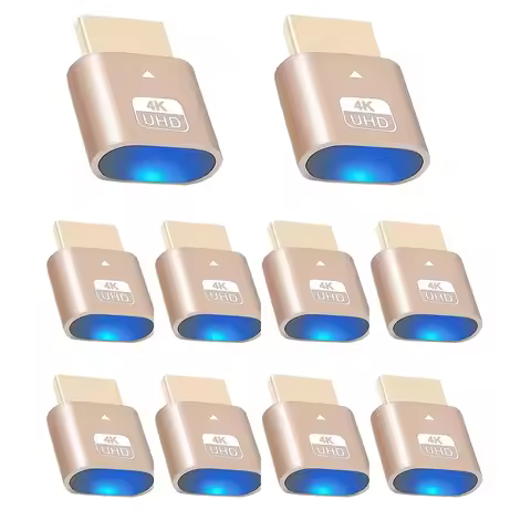 10PCS VGA Virtual Display Adapter HDMI-compatible DDC EDID dummy plug Headless Ghost Display Emulato