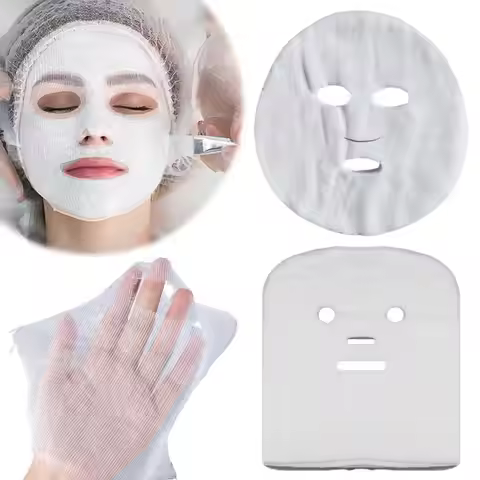 50PCs Gauze Face Mask Sheet Precut DIY Mask Sheet Strong Water Absorption Disposable Facial Mask She