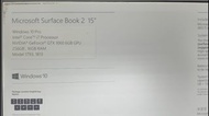 Surface book 2, i7 8650u, 16GB Ram, 256GB ssd, 15吋 獨顯 GTX 1060, 90%New