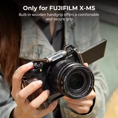 SmallRig X-M5 “Retro” Camera Cage for FUJIFILM X-M5 with Wooden Handgrip Shutter Release Button Hot 