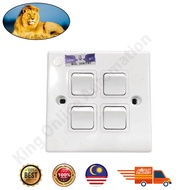PDL 4 Gang Switch Socket Outlet Socket Home Use Switch With SIRIM Verification
