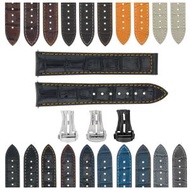 腕時計パーツ 互換品 18mm Leather Watch Band Strap Compatible with Tudor Prince Submariner Watch Black with orange stitching Black