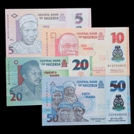 Nigeria 5/10/20/50 Nira Plastic Banknotes Foreign Currency Brand New Coin Collection UNC Fidelity 20